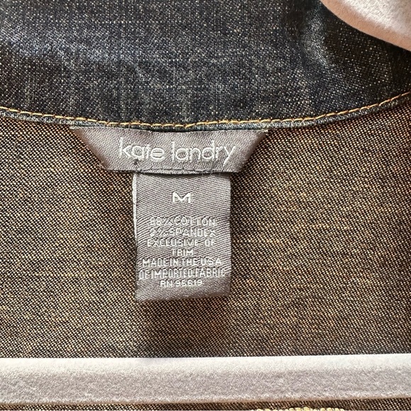 Vintage 90s/y2k Denim Western Button Vest Beading Dark Wash Pockets Medium EUC - Picture 6 of 6